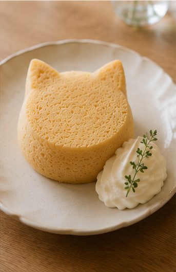 猫の形をしたシフォンケーキ